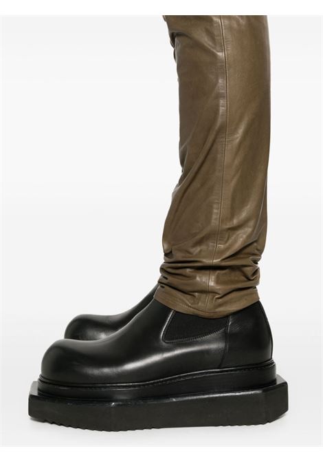 Olive green Leather Tyrone trousers Rick Owens - men RICK OWENS | RU02D6393LNV35